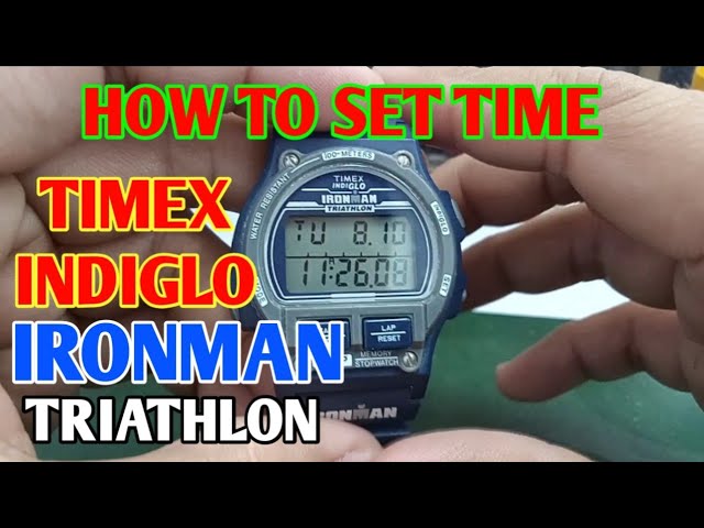 TIMEX INDIGLO IRONMAN TRIATHLON How to set time - YouTube