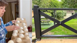 Styrofoam Balls for Decorative Accents on Budget Friendly Railings