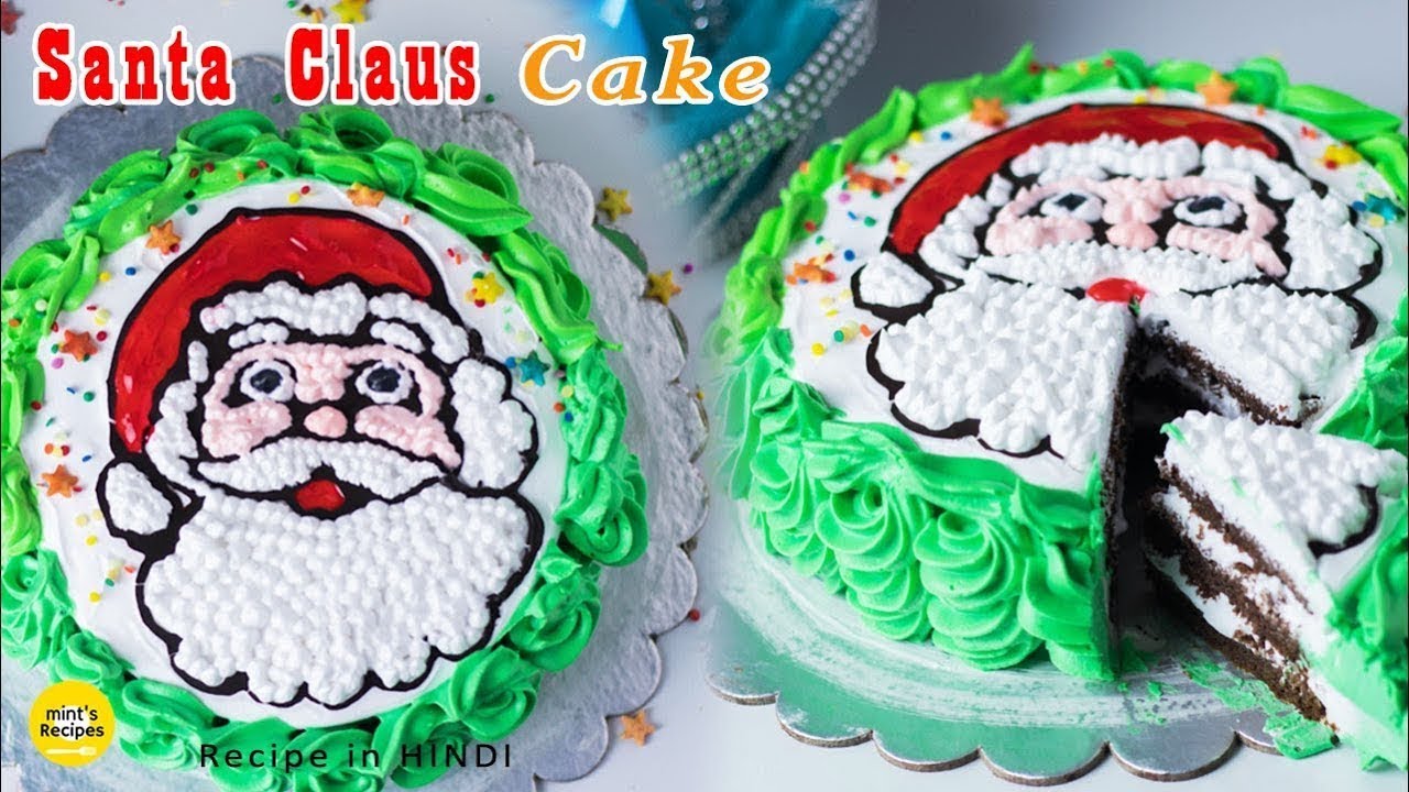 Santa Claus Cake Decoration Eggless Cake Recipe Christmas Cake