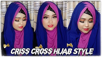 Criss Cross Hijab Style || Full coverage || MAKSHUDA EVA