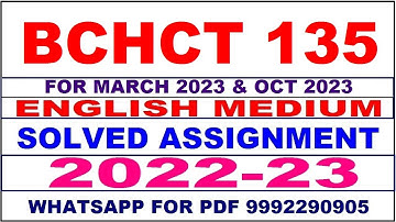 bchct 135 solved assignment 2022-23 in english | bchct 135 solved assignment 2023 | bchct 135 2023