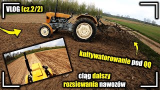 Ciąg dalszy rozsiewania nawozów i kultywatorowanie🔥awaria na polu🔥30-tka wyrywa korzenie!🔥