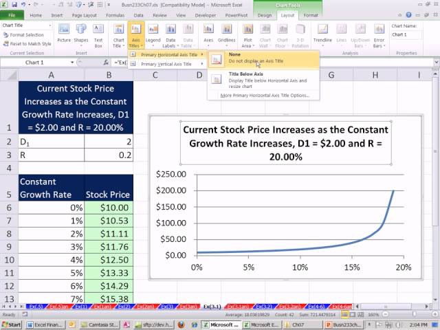 excel finance class 64 chart how stock value changes for di