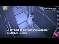 Boy Uses Umbrella to prevent elevator from closing ll ss collection ll