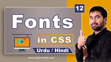 12 fonts in CSS - CSS Complete Course in Urdu Hindi