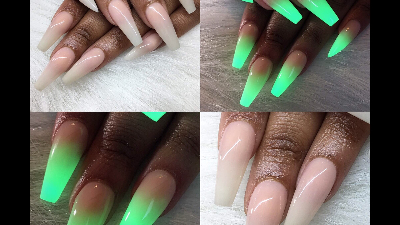 ombre glow in the dark nails