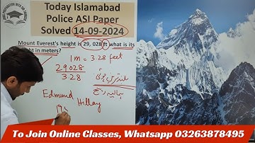 Today Islamabad Police Assistant Sub Inspector ASI Solved 14-09-2024| PPSC FPSC SPSC CSS NTS Gk MCQs