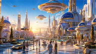 The Golden Future City Where Everyday Life Feels Like Heaven | 4K Luxury Sci-Fi Ambient Journey