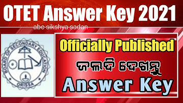 OTET Answer Key 2021 Download || Officially Released || BSE, Odisha