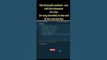 Python tutorials in 30 seconds |The extend() method #python #pythontutorial #codingshorts#pythontips