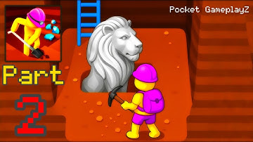 Dig Deep - Gameplay Walkthrough Part 2 - Area 1 2 3 (iOS, Android)