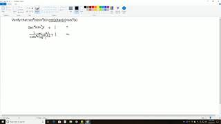 Precalculus Ch. 7.1: Verifying Identities Example 1