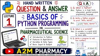 Basic of Python Programming | B.Pharmacy Sem 1 | Lecture 1 | Imp. Questions & Answers | A2M PHARMACY