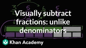 Visually subtracting fractions with unlike denominators