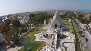 Wat Rong Khun, The White Temple of Chiang Rai, seen from a Drone (Uncut)  HD