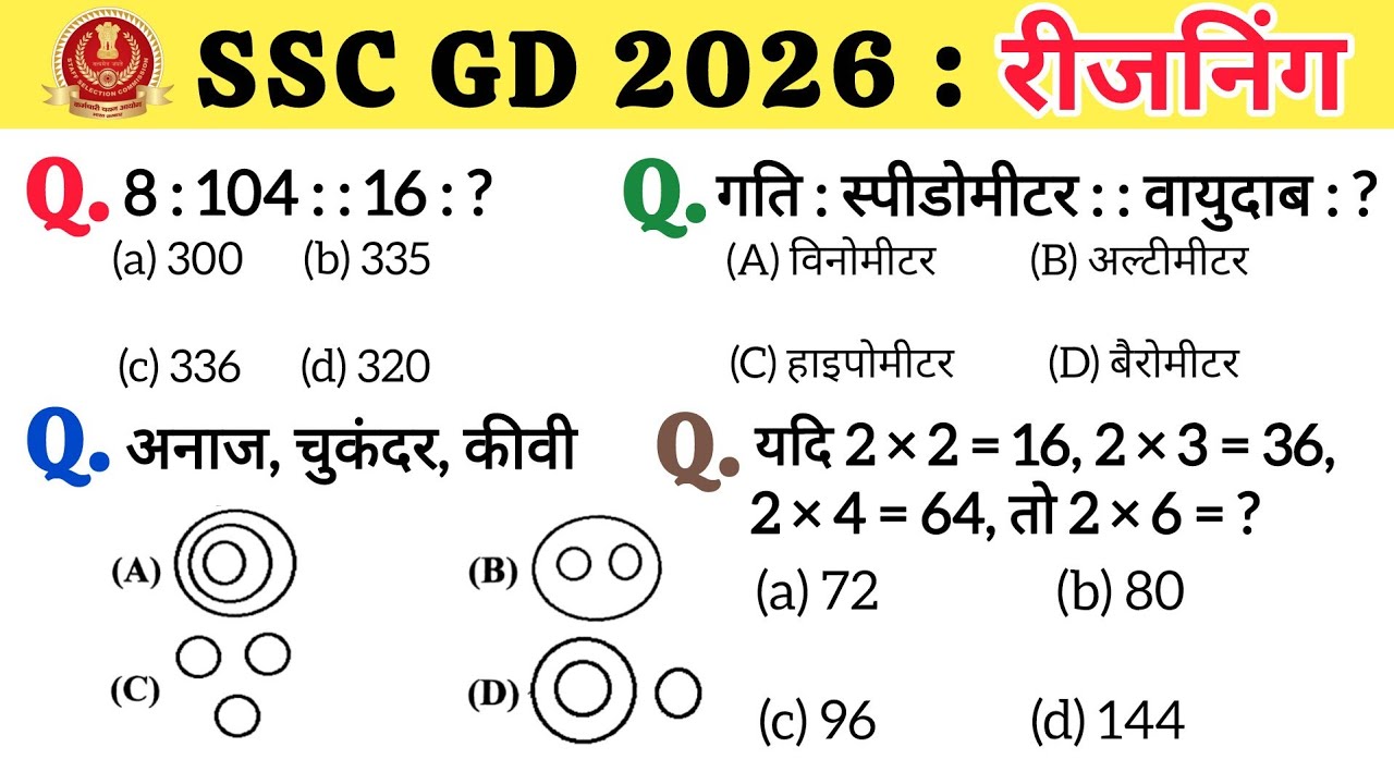 ssc gd reasoning 2026 classes | ssc gd constable 2025 | gd reasoning practice set | reasoning class 
