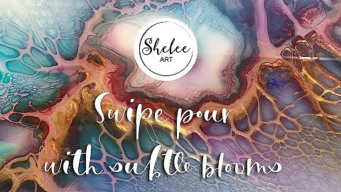 #30. Shelee Art - Swipe pour with subtle blooms in the pretty palette