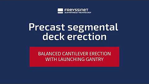 Balanced cantilever erection with launching gantry - 3D animation