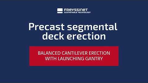 Balanced cantilever erection with launching gantry - 3D animation