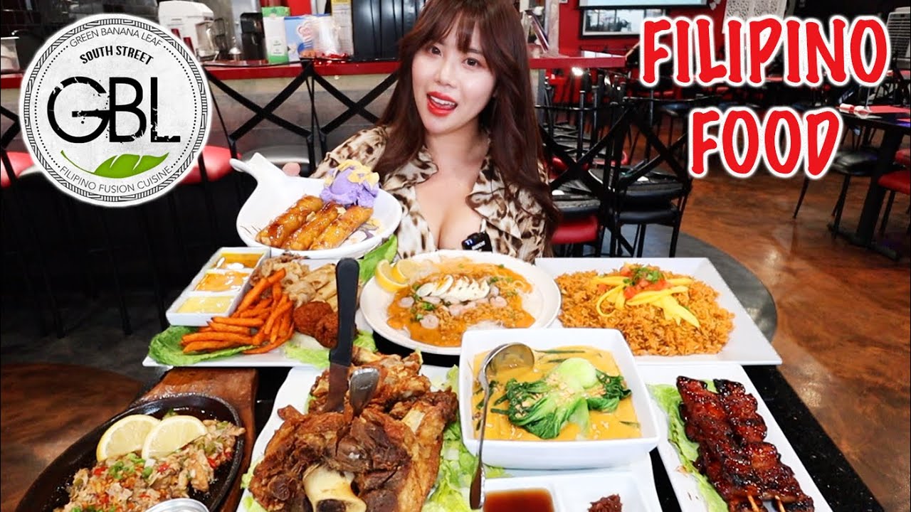 ФИЛИПИНСКАЯ ЕДА МУКБАНГ 먹방 Хрустящая пата, Каре Каре, жареный рис Багунг, Бангус Сисиг, Палабок, ...