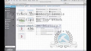 Inserting parts and supplies into the Maintenance Assistant CMMS