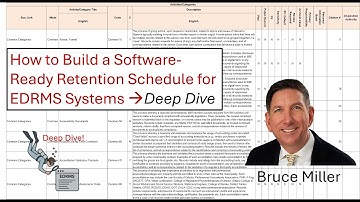 How to Build a Software-Ready Retention Schedule for EDRMS, Deep Dive