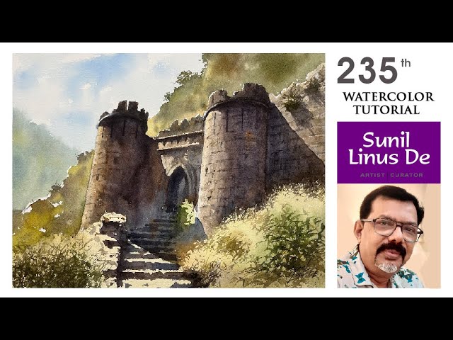 Simple water color landscape painting - light and shadow - By artist Sunil  Linus De - YouTube