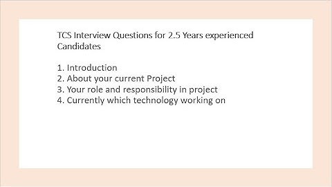 TCS Interview Experience | 2.5 Year Exp | Java Interview Questions