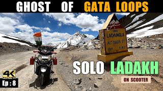 8⃣ : Haunted Gata Loops | Reached Pang crossing Nakee La & Lachung La | Solo Ladakh ride on scooter