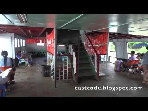 mobile restaurant inside Yangon river ferry boat