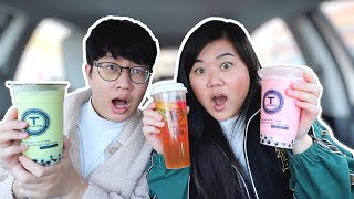 Trying to Like My LEAST FAVORITE Boba Shops feat. BF *chaotic energy*