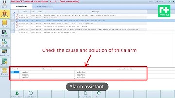 Alarm assistant operation demo for AX motion control