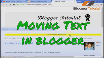 How to Add Moving Text in Blogger