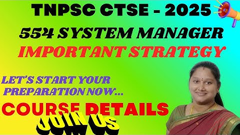 TNPSCCTSE systemmanager2025 strategy#tnpscae#systemmanager#ece #cse#material#questionbank#testbatch 