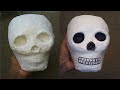 Cráneo papel mache ,bolsa plástica y cinta masking, fácil /día de muertos- halloween