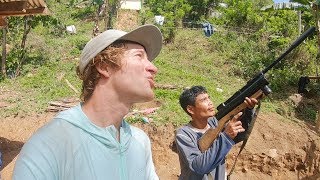 Local Day of "Boga" Shooting Coconuts // Filipino Bamboo Rifle (Explosive)