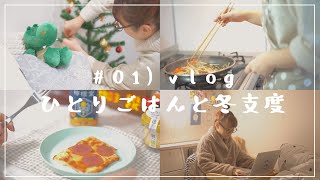 ［日常Vlog］一人暮らしの夕食作り｜ひとりごはんととある冬のナイトルーティンNight Routine