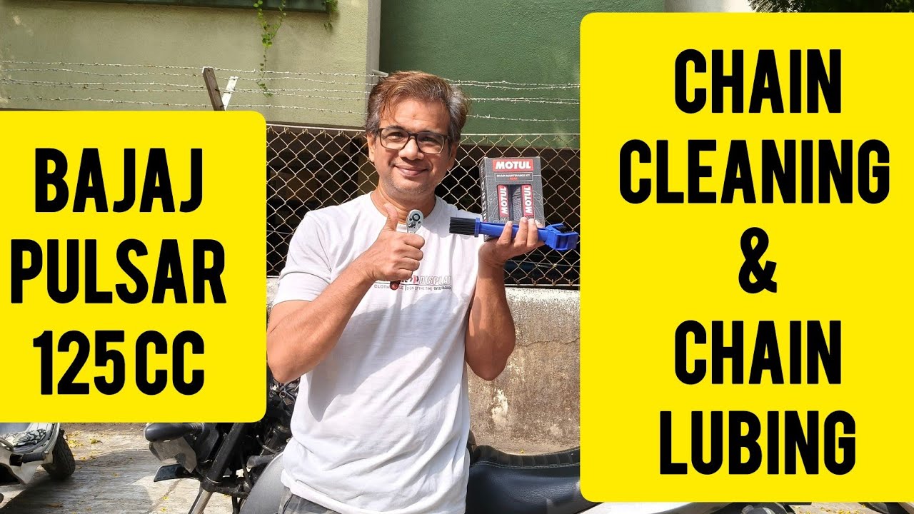 Bajaj Pulsar 125CC Chain Cleaning & Lubing At Home 