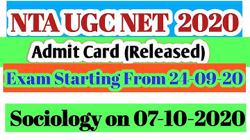 #UGCNETADMITCARD2020, #NTA, #UGCNET #Admitcard2020. #ntanet admit card September 2020.