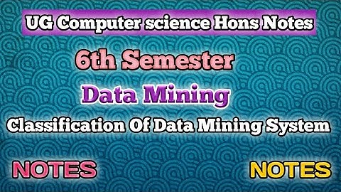 Classification Of Data Mining System UG Computer science Hons Notes