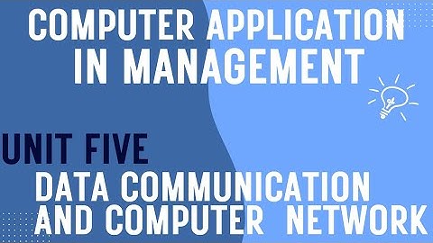 Computer Application In Management unit Five Tutorial
