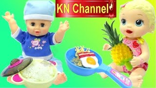 BÚP BÊ BABY ALIVE NẤU MÌ ĂN LIỀN Toy kitchen playset HELLO KITTY Kids Toys