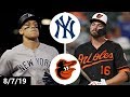 New York Yankees vs Baltimore Orioles Highlights | August 7, 2019 (2019 MLB Season)
