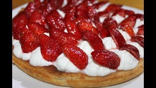 تارتولات مورقة بالفراولة لسهرات رمضان  tartelette feuilleté a la fraise