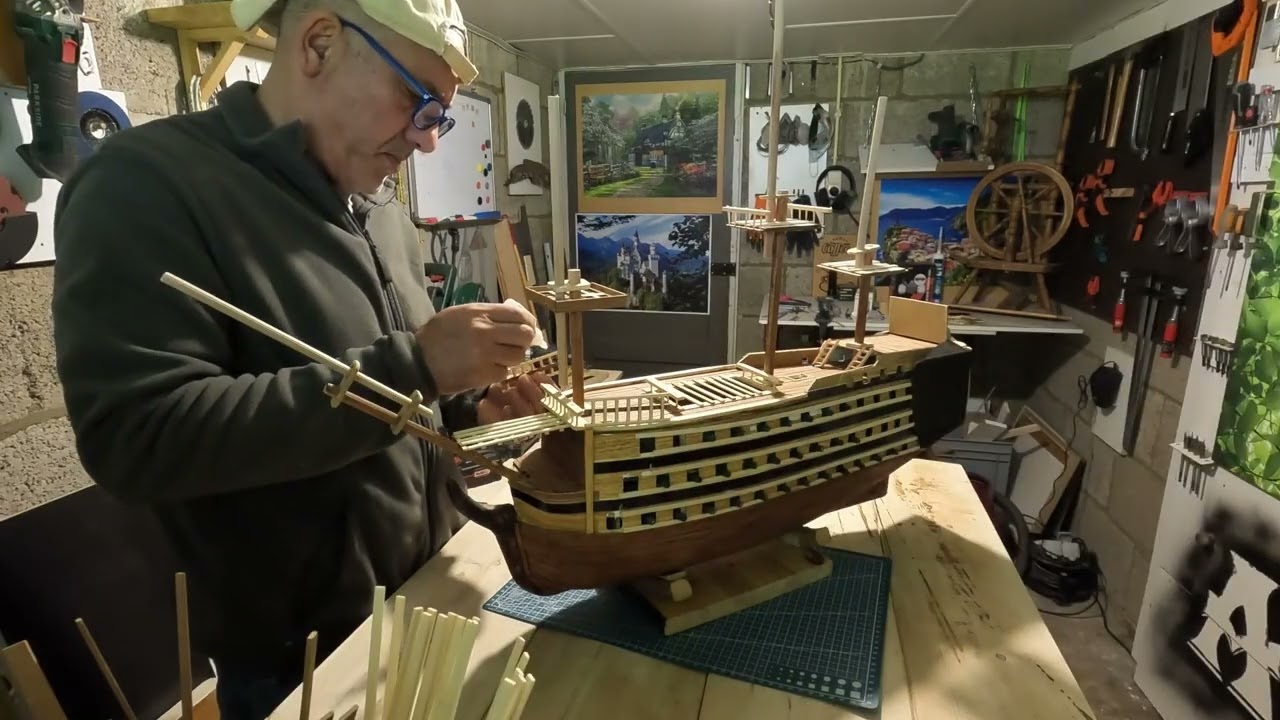 My first VICTORY model ship, part 2. #hmsvictory #shipmodeling بناء سفينة خشبية الجزء الثاني