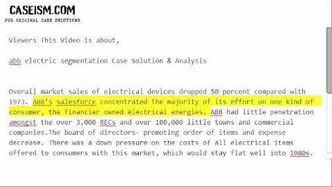 abb electric segmentation Case Solution & Analysis-  Caseism.com