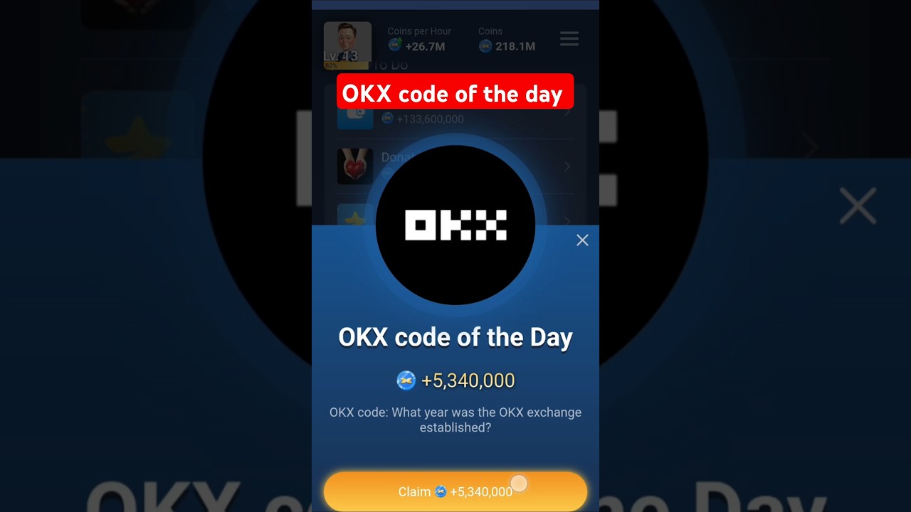Okx code of the day | Okx code x empire | New task x empire | x empire listing date | x empire token