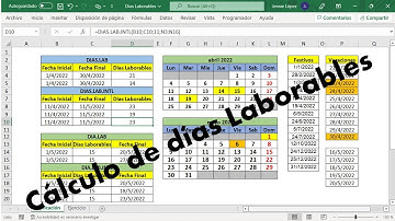 Cómo usar las Funciones: DIAS.LAB; DIAS.LAB.INTL; DIA.LAB y DIA.LAB.INTL de Excel / Días Laborables