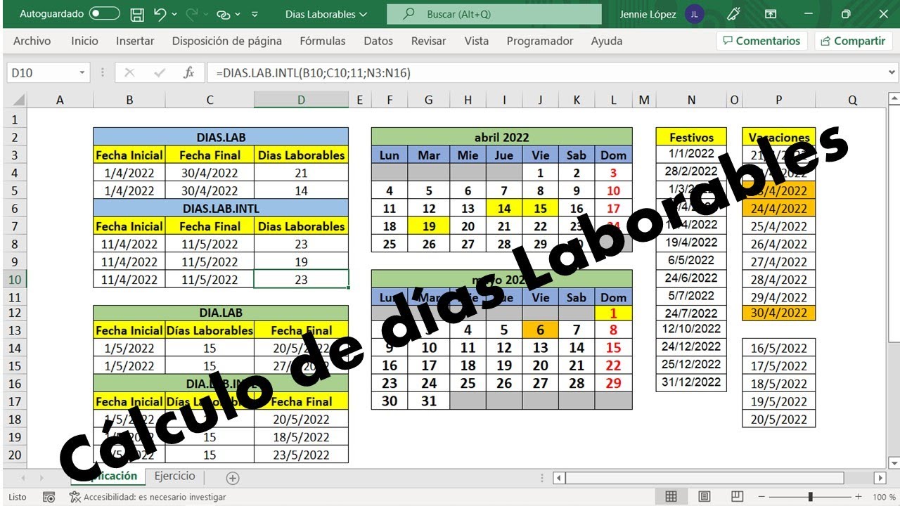 C mo Usar Las Funciones DIAS LAB DIAS LAB INTL DIA LAB Y DIA LAB C mo Usar Las Funciones DIAS LAB DIAS LAB INTL DIA LAB Y DIA LAB