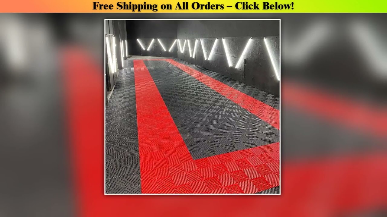 40 PCS Car Wash Floor Mat Waterproof Anti-slip Car Garage Floor Tiles Interlocking PP Tiles for
